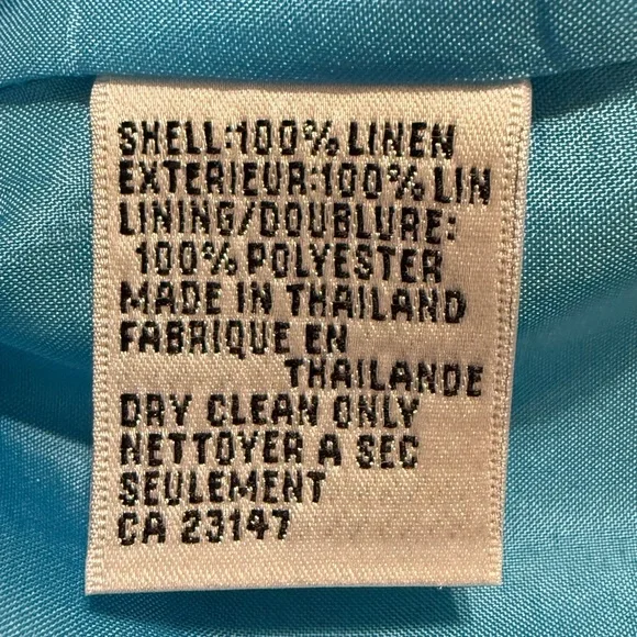 Talbots Blue Irish Linen Sleeveless Mini Dress Size 6P - Picture 8 of 8